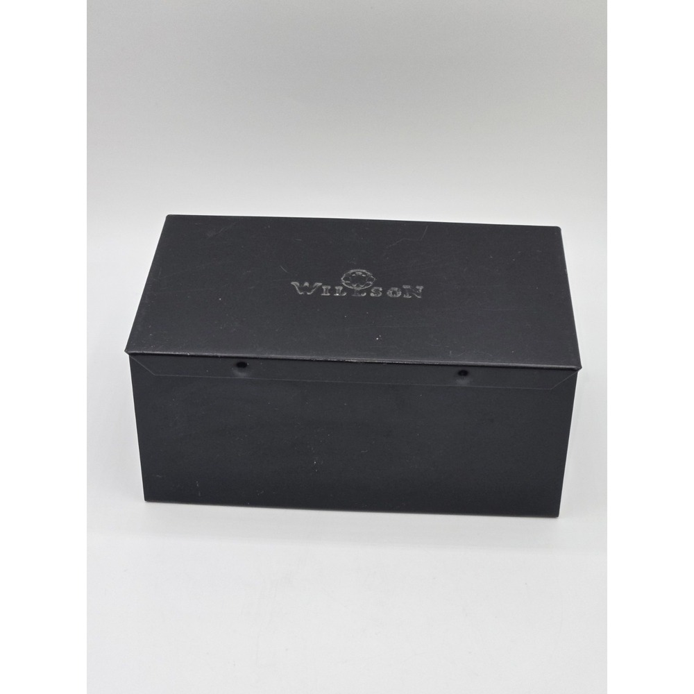 Vintage Wilson England Goggles Case‎ Black Metal Hinged Box Storage